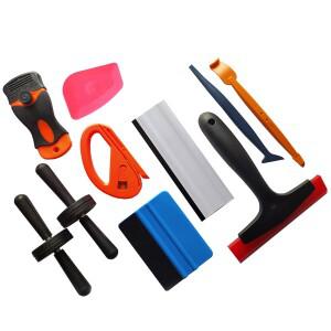자동차 랩 도구 세트 고무 스퀴지 스크래퍼 긁개 스티커 창 필름 색조 유리 응용 프로그램 비닐 포장 키트