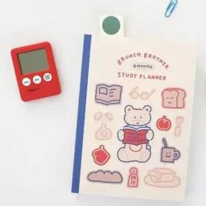 [문구] 4개월 스터디 플래너 크림 디자인노트 초등학생노트 캐릭터노트