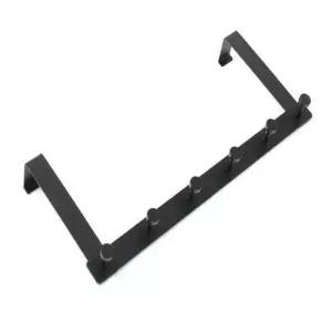 [생활] 6구 도어 후크 44x18cm 블랙 가방후크 도어후크걸이 문걸이훅 후크걸이 욕실옷걸이