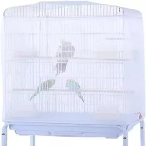 자르시오 버드케이지 메쉬 네트 스커트 커버 재사용 가능한 신축성 있는 새장 씨앗 캐처(31 x 67 인치)