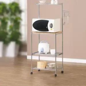 [반려] 주방 선반 수납 레인지대 밥솥대 철제 수납장 전자 오븐장