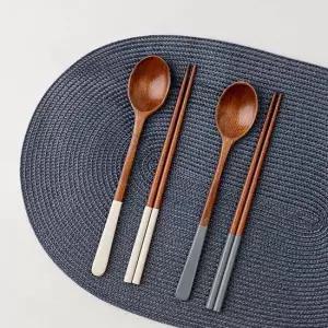 [무료배송] 부부 우드 스푼 젓가락 수저 2인 세트
