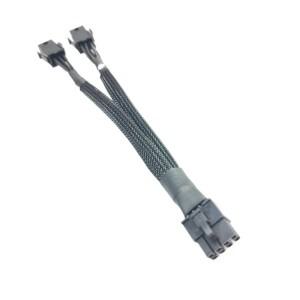 듀얼 6핀 암-8핀 수 GPU 그래픽 카드 전원 어댑터 케이블 18AWG 브레이드 슬리브 블랙 20cm