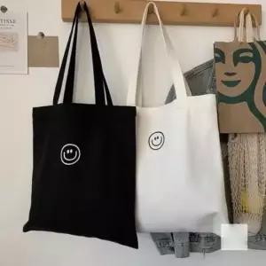 빅 사이즈 KK221 숄더백 에코백 심플 남녀공용 스마일 스마일에코백 유치원 도시락가방