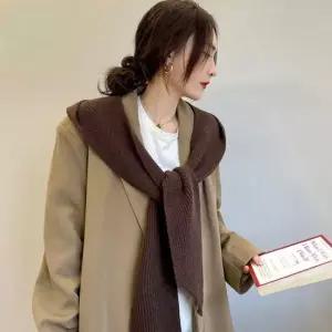 여성 모던 레이어드룩 후드숄 모자목도리 후드머플러 니트숄 후드숄 니트후드