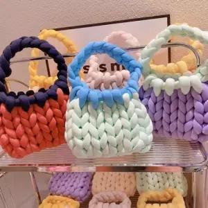 자이언트얀 털실 니트 가방 토트백 장난감 여성 천가 털가방 니트가방 미니가방 뜨개가방