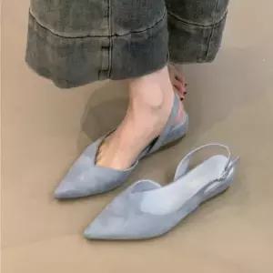 빈티지 여자 단화 펌프스 보송보송 프렌치스웨이드 스틸레토 샌들 웨지 웨지힐 CH5