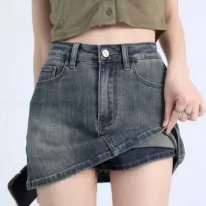 여성 데님 미니스커트 청치마 속바지 일체형 치마바지 팬츠1191713