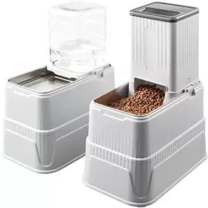 고가 개 그릇 세트 스테인리스 스틸 있는 1갤런 자동 중력식 사료 공급기 및 물 디스펜서 소형 중형