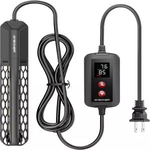 어항용 Aysoner 수족관 히터 10-20갤런 어류 거북이 수조 애호가를 위한 100W 조절식 수중 온도 조절기 및