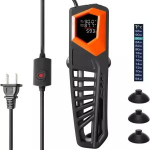 HITOP 600W 티타늄 수족관 히터 - 대형 어항 75~180갤런용 LED 온도 디스플레이 및 외부 컨트롤러가 장착된