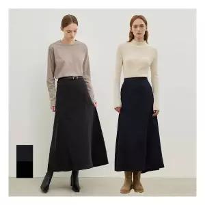 [머티리얼랩] 24FW 프리미엄 롱 데님 스커트 2종택1