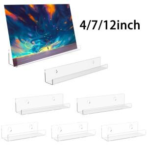 레코드 거치대 아크릴 벽 마운트 자체 접착 앨범 디스크 쇼 플로팅 랙  투명 비닐 디스플레이  드릴 보관