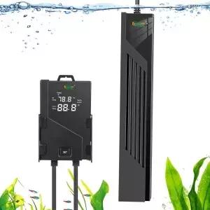 지능형 온도 조절기가 있는 하이거 수족관 히터 27-53갤런 잠수식 어항 담수 염수용 물이 자동으로 난방