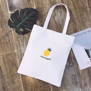 넉넉한 지퍼 캔버스백 그림그리기 에코백 파인에플) 에코백가방 무지에코백 캔버스백