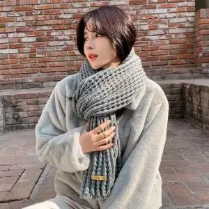 겨울 데일리 여성 울 컬러 부드러운 니트 머플러 니트목도리 여성머플러 여성목도리