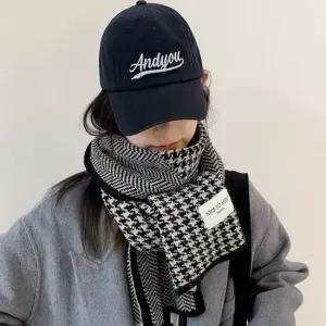 여성 하운드체크 모던 넥워머 머플러 니트 목도리 여성마스크 여성귀도리 방한마스크