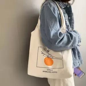 여성 귀엽고 적당한 사이즈 에코백 캔버스백 보조가방 프린팅에코백 캔버스에코백