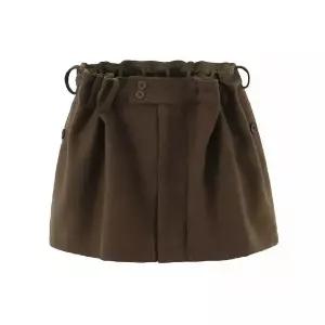 엘럽 여성용 정장 스커트 퍼프 가 시크하고 슬림핏 반치마 잔모직 체크 박템1