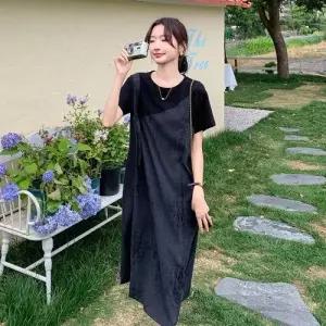 페이크 투피스 여친 원피스 여름 캐주얼 롱스커트 나시 슬림핏 OP2