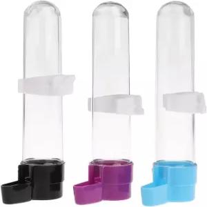 앵무새 잉꼬 케이지 액세서리용 조류 물 디스펜서 자동 공급기 걸이식 식품 용기(랜덤 색상) 1개