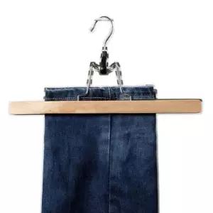 [생활] 바지걸이 집게형 3p 바지걸이 원목 바지걸이행거 일자
