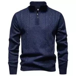 엘럽 남친 니트 캐주얼 빅사이즈 집업 반 하이넥 원템1