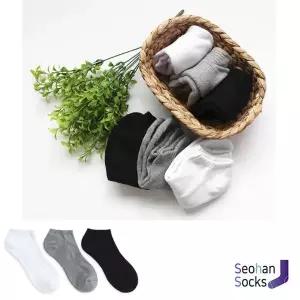 와일드스탁 남성 이중바닥 무지 스니커즈 양말 3족