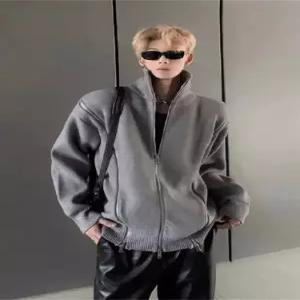 엘럽 남자 니트 가을 기모 솔리드 가디건 집업 차이나넥 스웨터 삼지퍼 원템3