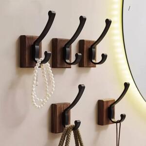 드릴 공간 없는 알루미늄 블랙 후크 욕실 수건 거실 문짝 등 옷 심플한 보관 절약