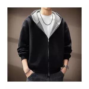 엘럽 남자 캐주얼 가을 후드 상의 가디건 집업 카디건 투톤 원템3