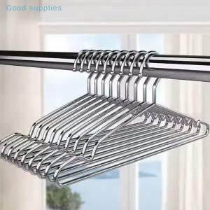 1/10피스 두꺼운 와이드 어깨 너도밤 나무 스틸 슈트 옷걸이에 대 한 스테인레스 스틸 옷 걸이  미끄럼 방