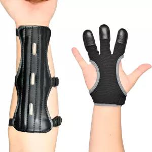 펜자너 양궁 핑거 탭 장갑 팔 보호대 조절 가능 스트랩 손목 화살 가방 힙 사냥용 액세서리