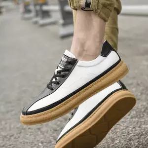남자 스니커즈 슈즈 블록 배색 사계절 보드화 배기 로우 스트랩 빅사이즈 캐주얼 BE5