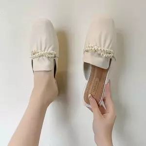 러블리 리본 진주장식 뮬슬리퍼 여성구두 데일리 슈즈 직장인블로퍼 직장인편한구두