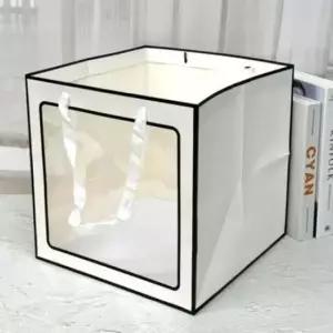 [문구/오피스] 종이가방 투명 정사각 선물 가방 쇼핑백 대형