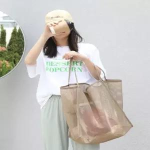 여름 메쉬 심플 숄더백 대용량 빅사이즈 비치백 망사 여름가방 수영장가방 망사가방