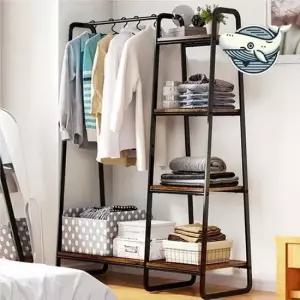 스틸행거 모던 슬림 철제 다용도 행거 선반 옷정리 수납