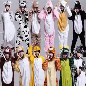 플란넬 잠옷 동물 그레이 늑대 귀여운