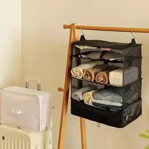 [JED] 파우치 걸이 압축 압축형 접이식 수납함 매직 옷정리