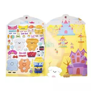 강아지스티커 놀이동산 생일선물 붙이기놀이 학습 반영구 아기스티커 욕조