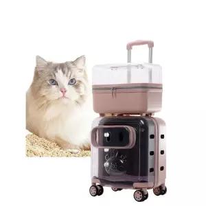 고양이 기내용 가방 애견 안전 보호 투명 패브릭  소형 강아지 경량 산책 외출용 이동장