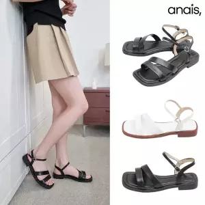 [아나이스] 스퀘어토 스트랩 플랫 샌들 2cm_26S224