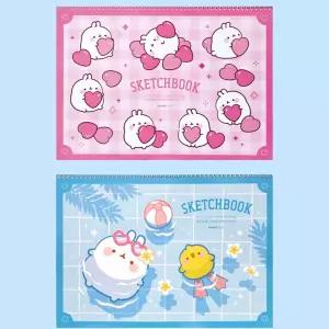몰랑 스케치북 5탄 10개 세트 빈 스케치북 그림 그리기 노트 다이어리 용지 팩 귀여운 캐릭터 하트 디자인