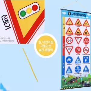 교통안전 표지판 교육 신호 신호등 어린이 학교 교통안전 세트 교육용 배너 포스터
