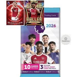 프리미어 리그 2026 25/26 새 축구 카드 1팩 + 필수품 스티커 번들
