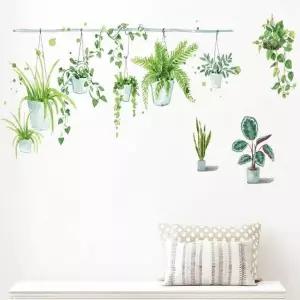 TBZ 수채화 식물 벽 스티커 거실 장식 어린이 방 데칼