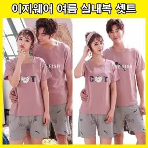 고양이 파자마 연인홈웨어 편한잠옷 커플 반바지 가족 상하셋트 캐릭터 반팔 부부 잠옷 잠옷