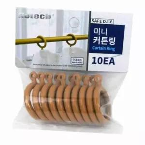 커튼 플라스틱 링 세트 오크색 10개입 커튼부자재 커튼악세사리