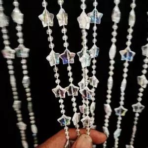 에이브 스플릿 비즈 커튼 도어웨이 스타 아크릴 매달린 스트링 태슬 룸 칸막이 스크린 장식 현관 창문 거실